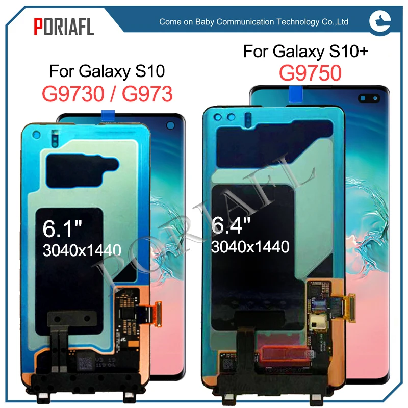

100% tested For Samsung Galaxy S10 SM-G9730 G973 LCD display Touch Screen Digitizer Assembly For SAMSUNG S10+ S10 Plus G9750 LCD
