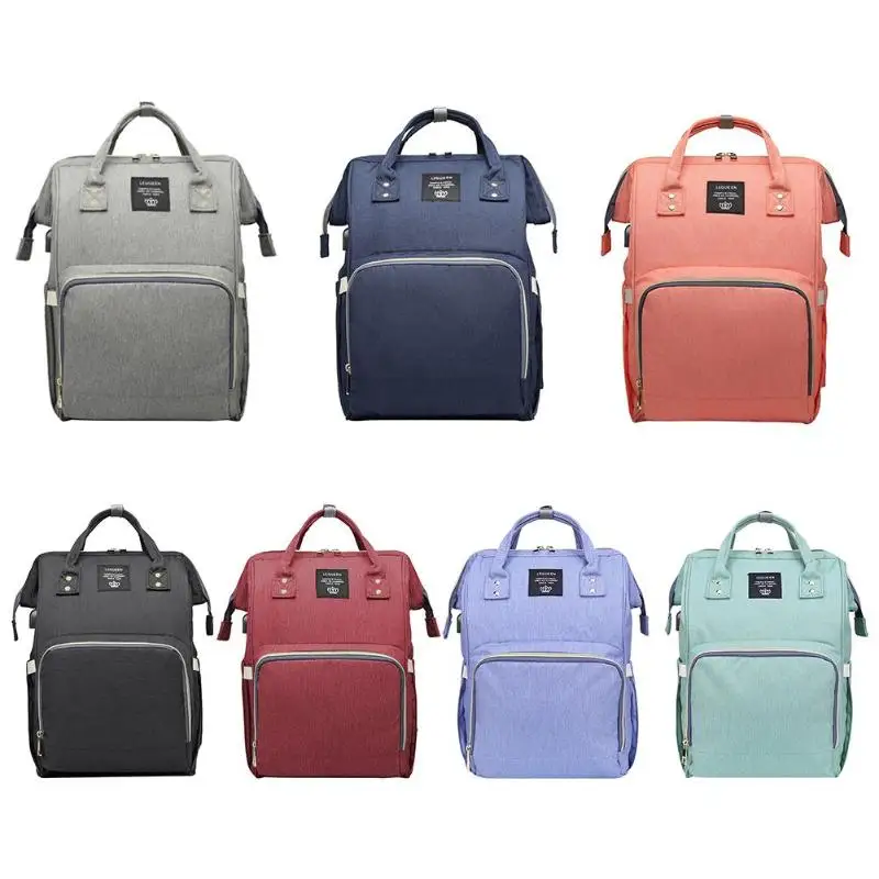 

Pure Color USB Port Maternity Waterproof Diaper Handbag Large Capacity Travel Mummy Nursing Stroller Baby Care Nappy Backpacks