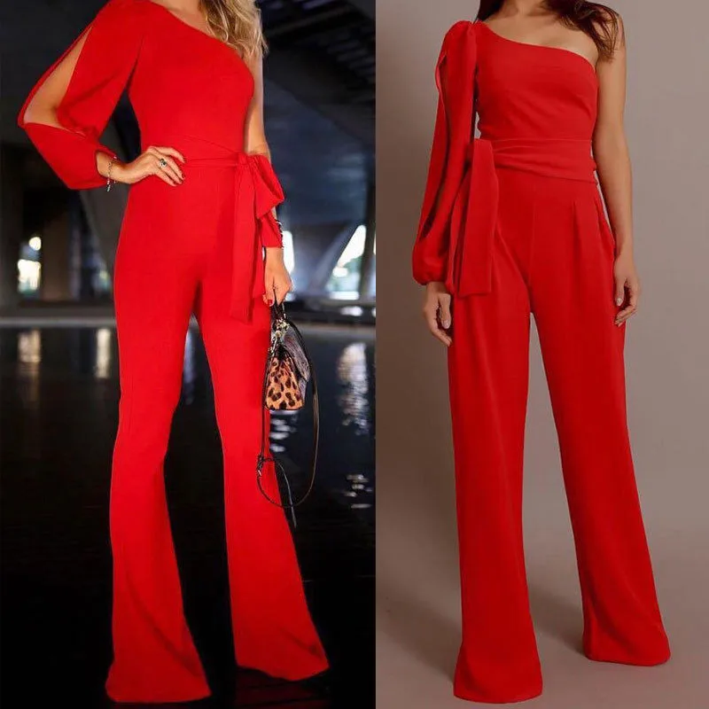 Women Ladies OL Jumpsuits Party Romper One Shoulder Fashion Jumpsuit Clubwear Summer