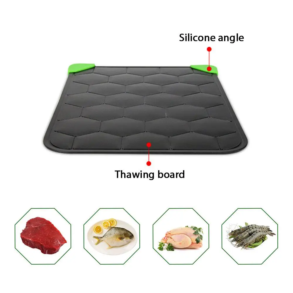 New Fast Defrosting Meat Tray Turtle shell Design Aluminum Square Thawing Board Rapid Defrosting Plate Kitchen Frozen Food Tool