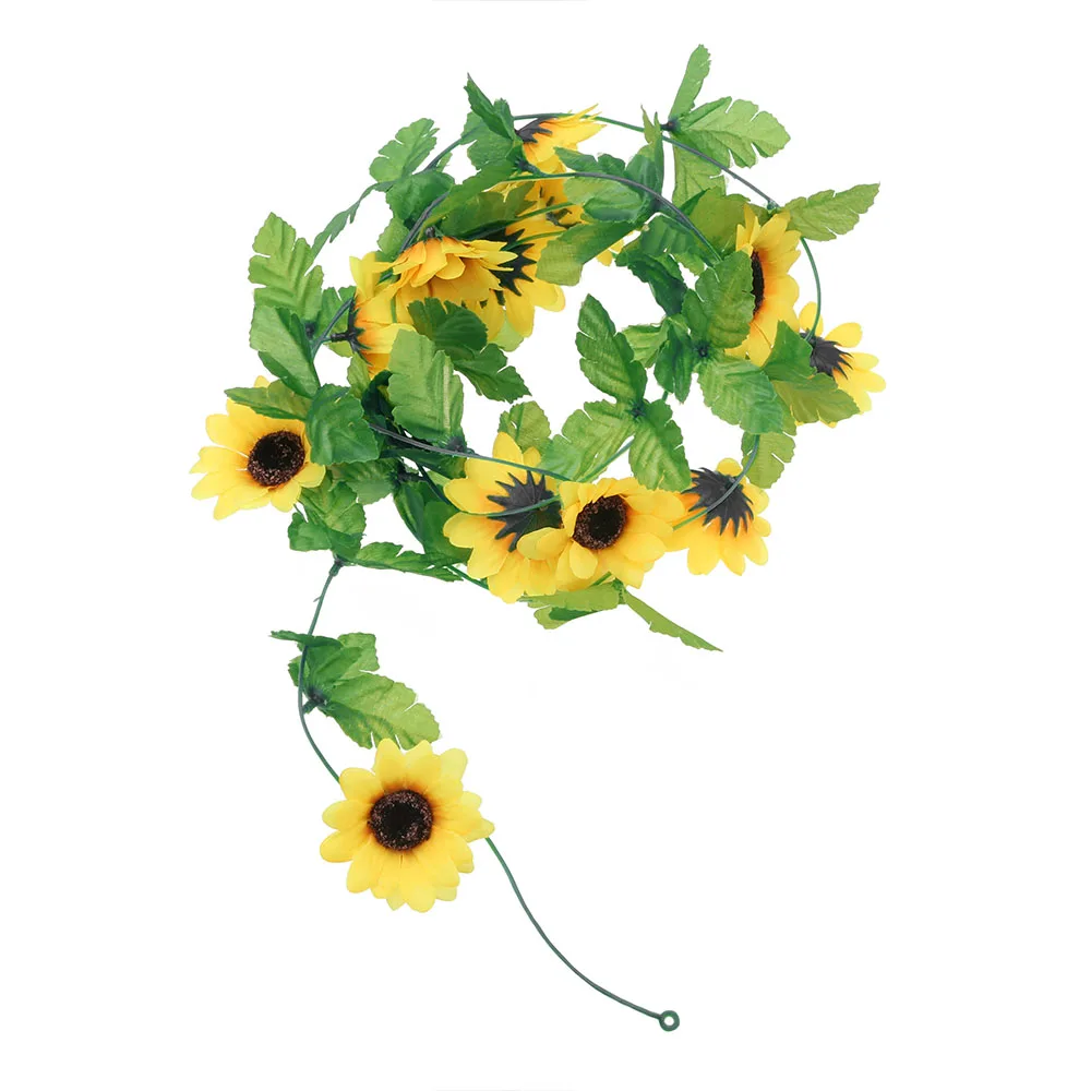 2.5M Fake Sunflowers Artificial Flowers High Quality Hanging Garland Leafs Flower Garlands for Weddings Party Home Decoration