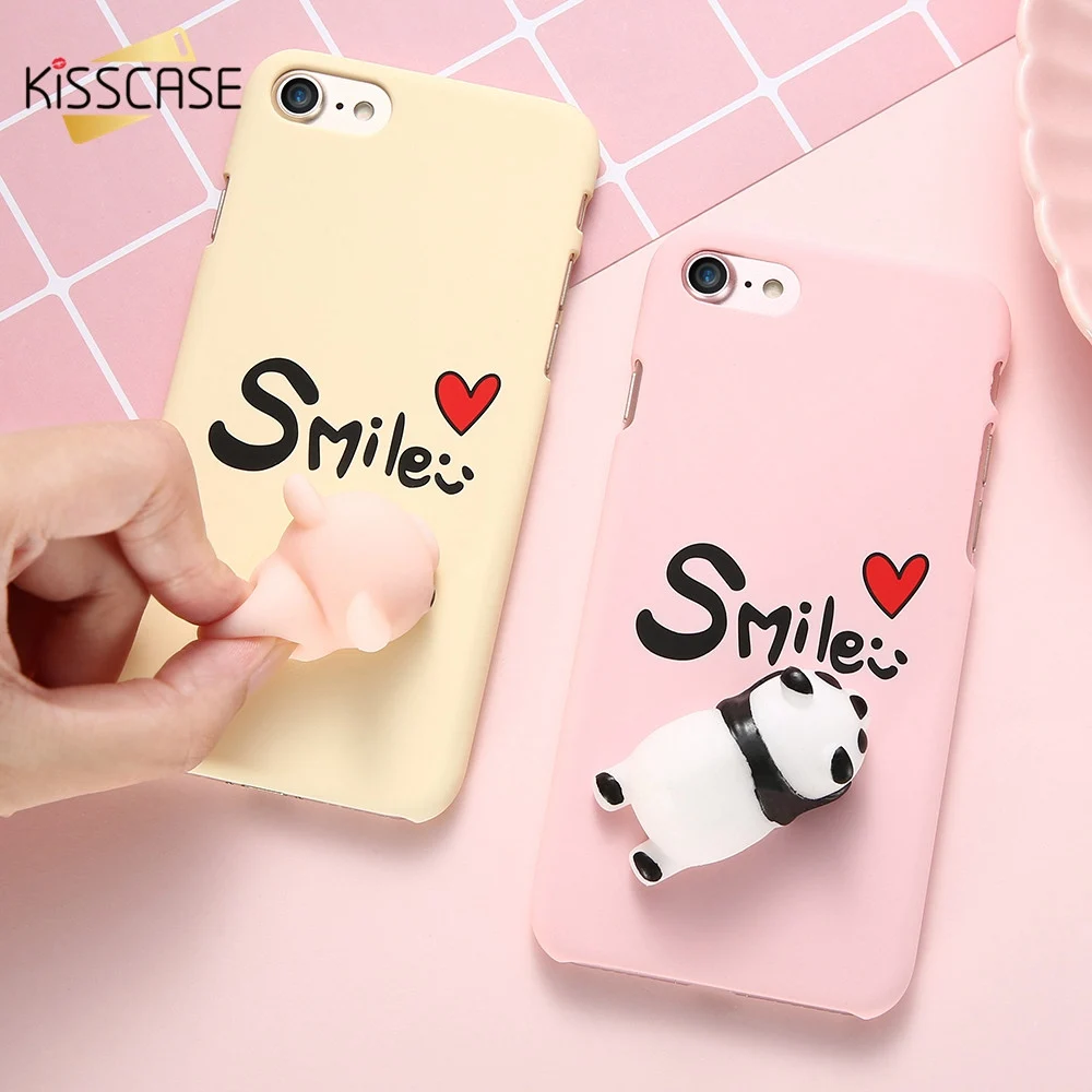 

KISSCASE 3D Animal Case For iPhone 5 SE 5S Cute Soft Silicone Stress Reliever Case For iPhone 6s 6 8 7 Plus Squishy Cover Capa