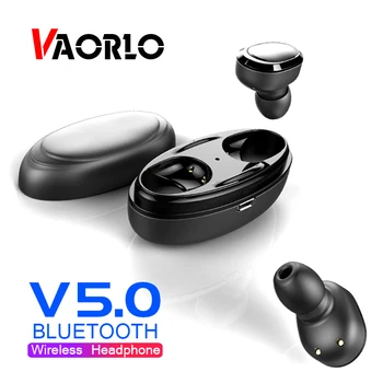 

VAORLO T12 TWS Bluetooth V5.0 Earphones In-Ear True Wireless Earbuds Stereo Sound Mini Bluetooth Headsets Dual Microphone Calls