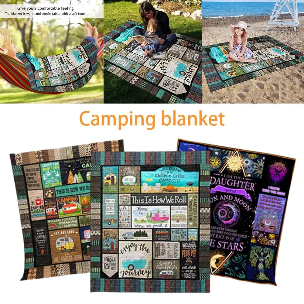 

3D Printed Blanket | This Is How We Roll Camping Blanket Quilt Outdoor Down Camping Blanket For Traveling, Picnics, Beach Trips