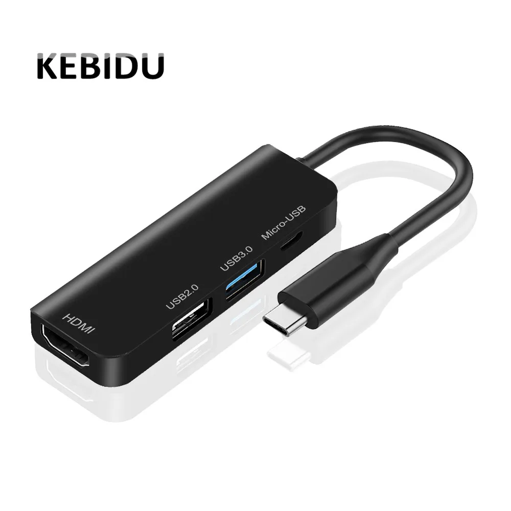 

4-IN-1 HUB Type-C to MicroUSB 3.0 2.0 HDMI Cable 4 Port Splitter Adapter for MacBook Pro Samsung Galaxy S9/S8