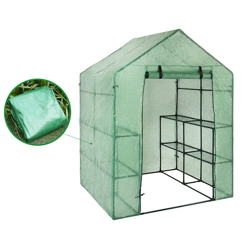 

Portable Plastic Garden Greenhouse Cover Not Include Shelf For 2 Layer Mini Walk In Greenhouse Outdoor