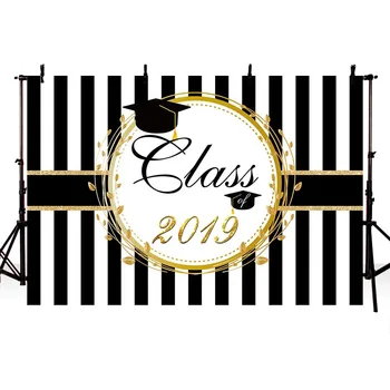 

Background Photography Graduation Senior Prom Bachelor Cap Black and White Stripes New Backdrops Photo Studio Photocall LV-1762