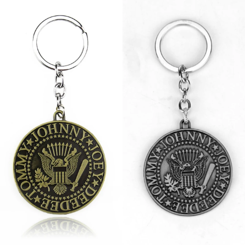

Hot Band The Ramones Keychain Fashion Ramones Presidential Seal Logo Metal Keyring Key Chain Holder Jewelry Gift For Man Fans