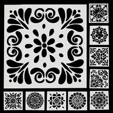 10 шт., 15x15 см Ассорти Стиль Пластик Мандала выдалбливают Рисунок трафареты для картин Шаблоны для мебели Вуд, холст ткани