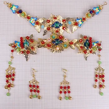 

Bride wedding Chinese style headdress costume suit new retro handmade bride head decoration accessories wholesale