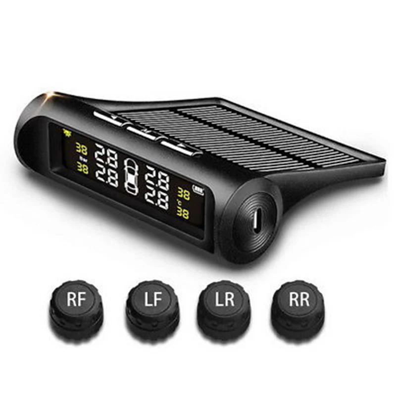 

Hot Sale New Solar TPMS Car Tire Pressure Alarm Monitor System Display 4 Internal / External Sensor Temperature Warning