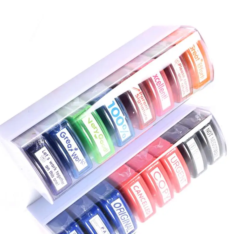 

8pcs Colorful Teacher Seal Set School Grading Teacher Stamp For HN-PP103