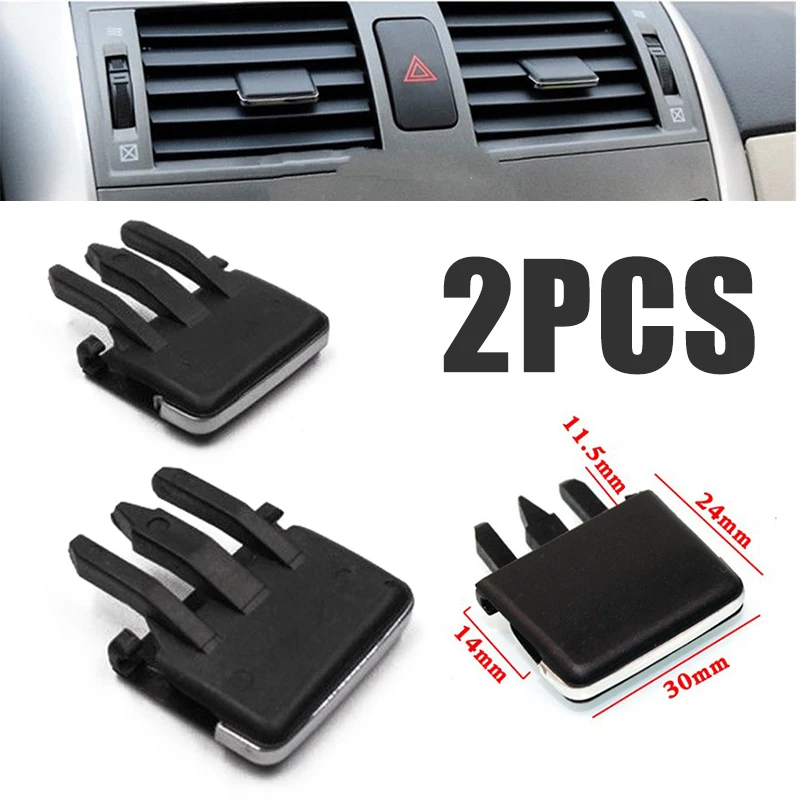 

For Toyota Corolla 2pcs Car Air Vent Louvre Blade Slice Air Conditioning Leaf Adjust Clips Universal Black Mayitr
