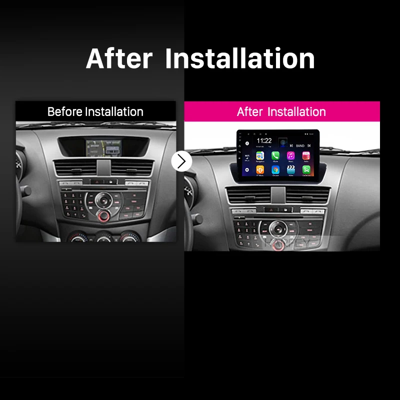 Cheap Harfey 2Din Head Unit Car Radio 9 Inch Stereo Android 8.1 For 2012 2013-2018 Mazda BT-50 Overseas GPS Multimedia Player AUX WIFI 3