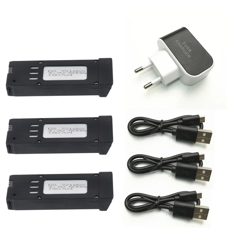 

Original E58 JY019 S168 Battery 3.7V 500mah Spare Part (3 in 1) 3.7v Battery Charger sets 3.7V 500MAH Lipo Battery For E58 JY019