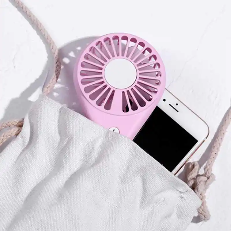 New Hot Portable Cold Wind Mini Fan Ambient Light Table Desktop Handheld Fan For Travel Outdoor Home Office