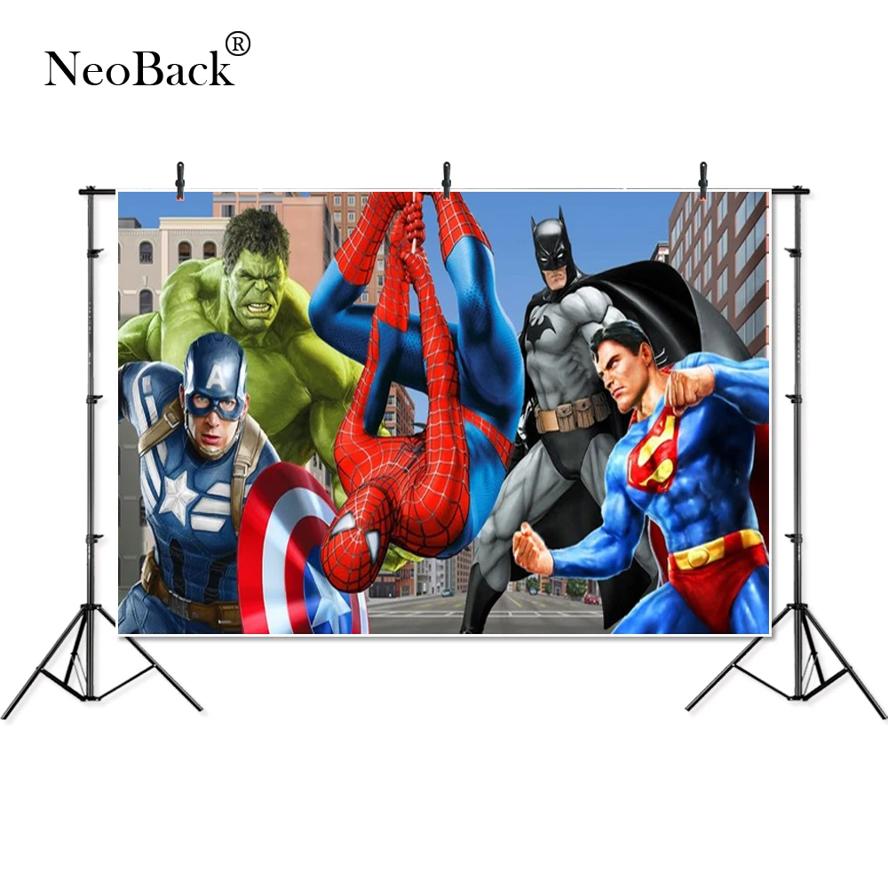 Тонкий Виниловый фон для профессиональной студийной фотосъемки с супергероями, человеком-пауком, Супермен, Халк, детский плакат