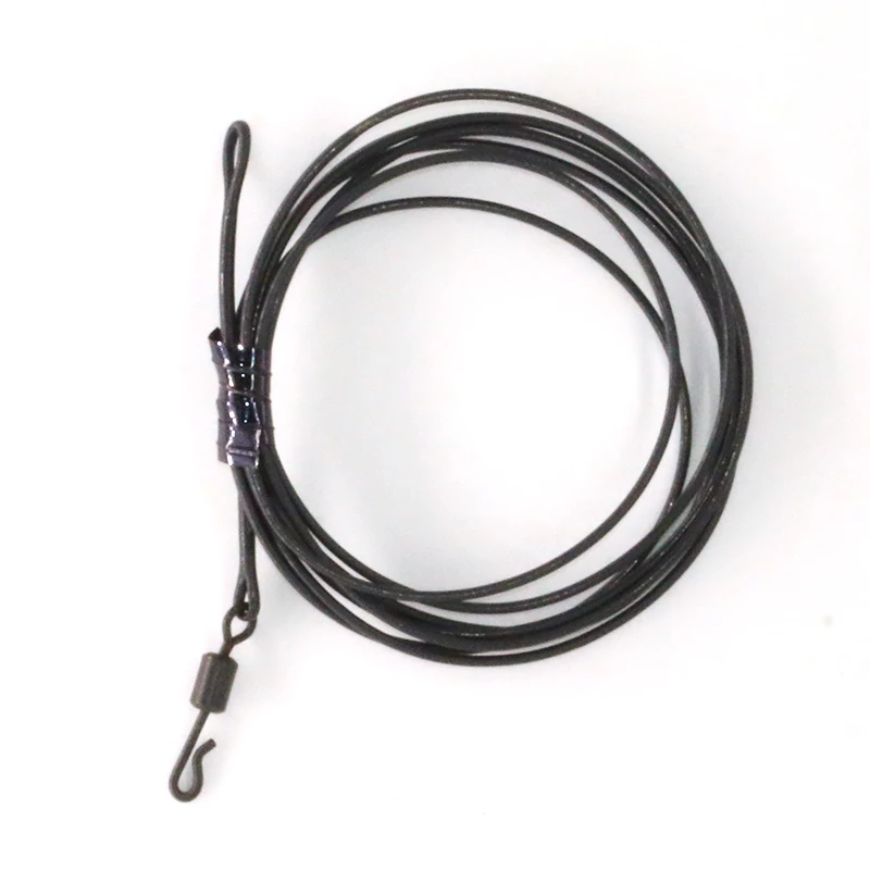 1PCS Carp Fishing Leader Fluorocarbon Line Ring Swivel High Carbon