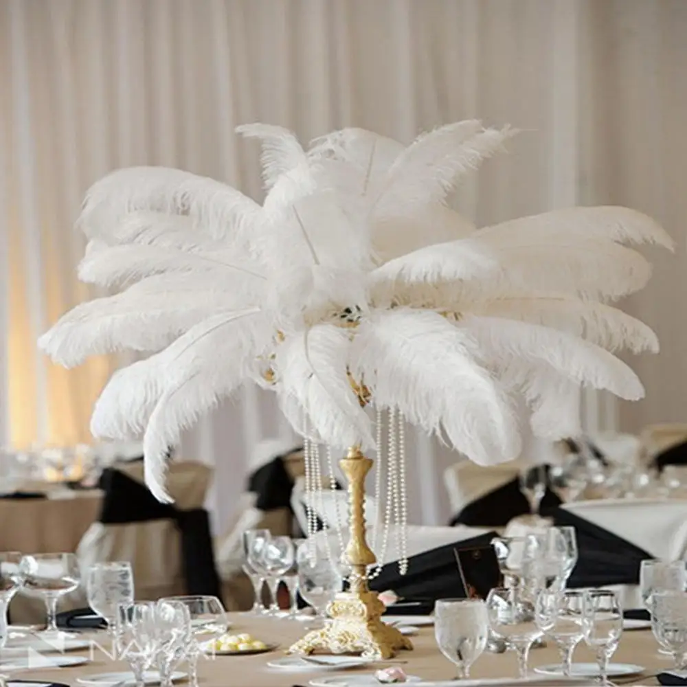 

50pcs Wholesale high-quality natural ostrich feathers Feather Ostrich Hair 15-20CM Home Wedding Decoration