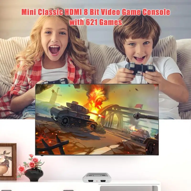 HDMI/AV выход 8 бит Ретро видео игровая консоль 621 игры детство Мини Классический 4 к ТВ Портативный игровой плеер с 2 игровыми панелями горячая распродажа