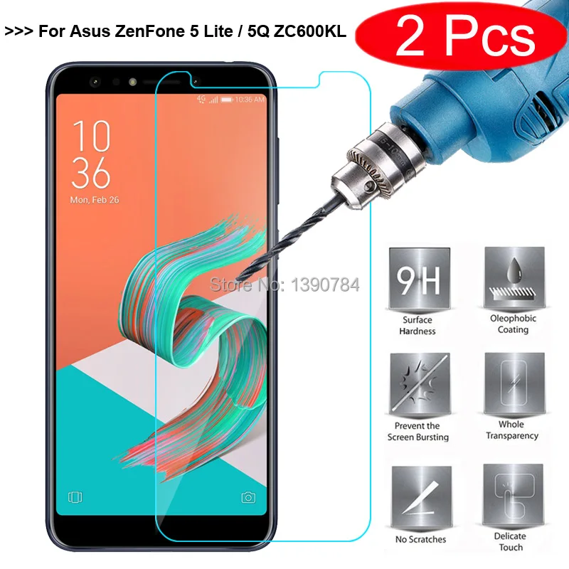 2 шт 2.5D Закаленное стекло для Asus ZenFone 5 Lite ZC600KL Защита экрана 5Q 6 &quotЗащитная