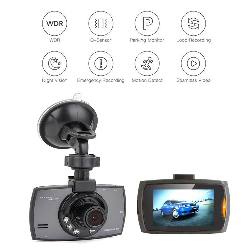 Автомобильный видеорегистратор с экраном 2 7 дюйма FHD 1080P портативный