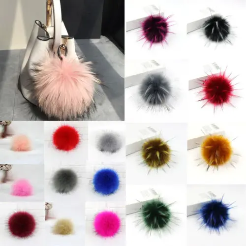 

1Pcs DIY 10CM Cute Faux Rabbit Fur Pom Pom Ball Pompoms Knitting Hat Accessories