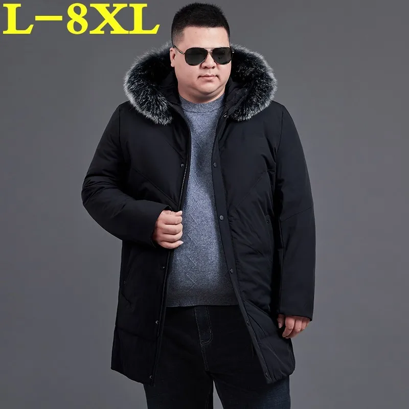 8XL 7XL толстый пуховик новые длинные зимние пуховики и парки теплые модные деловые
