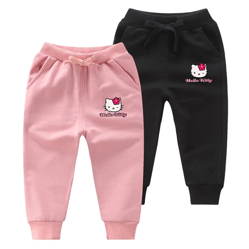 

2019 Autumn New Cute Baby Pants Children's Pure Cotton Cartoon Middle Waist Stretchable Soft Soild Warm Trousers