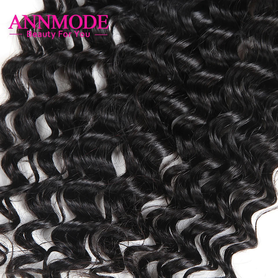 Annmode Hair Peruvian Loose Deep Wave Remy Hair Bundles Natural Color Human Hair Extensions Free Shipping 3/4 pcs