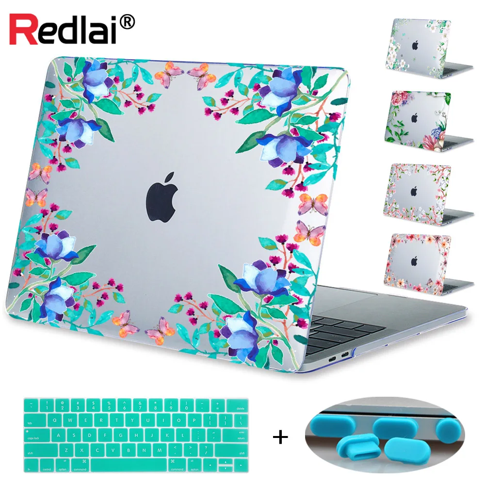 

Floral Print Hard Case Shell For MacBook Air 11 13 Pro Retina 13.3 15 For Mac book New Pro 13 15 with Touch Bar+ Keyboard Cover