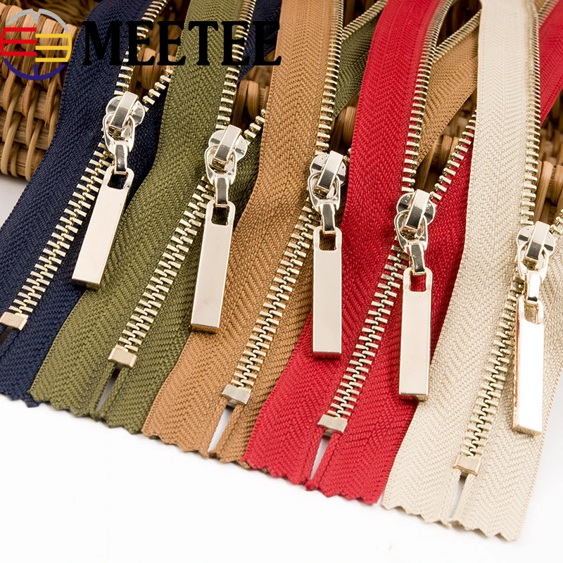 2Pcs 3 20cm Lightgold Closed End Metal Zippers For Bag Wallet Skirts