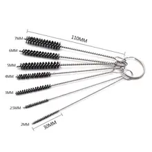 LanLan 7 pçs/set Ferramentas de Escova de Limpeza Escova de Nylon Multi-Funcional Beber Palhas de Máquinas De Costura de Pistolas de Pintura Escova de Limpeza(China)