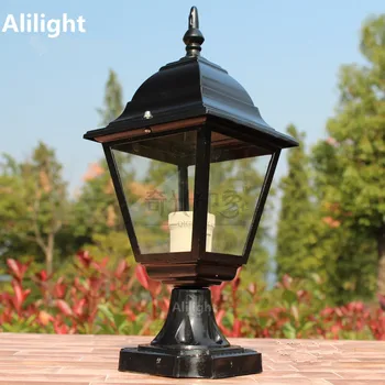 

Vintage Column Head Light Outdoor Pillar Lamp Waterproof IP68 Landscape Lighting Railing Garden Fixture 15W E27 Metal Home Decor