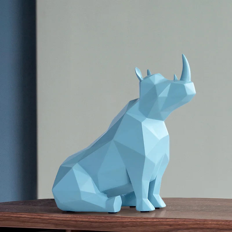 Beste Beeldje Dier Europese Creatieve Hars Geschenken Standbeeld Tafelblad Decor Voor Office Home Decoraties Rhinoceros Standbeeld Bureau Ornamenten