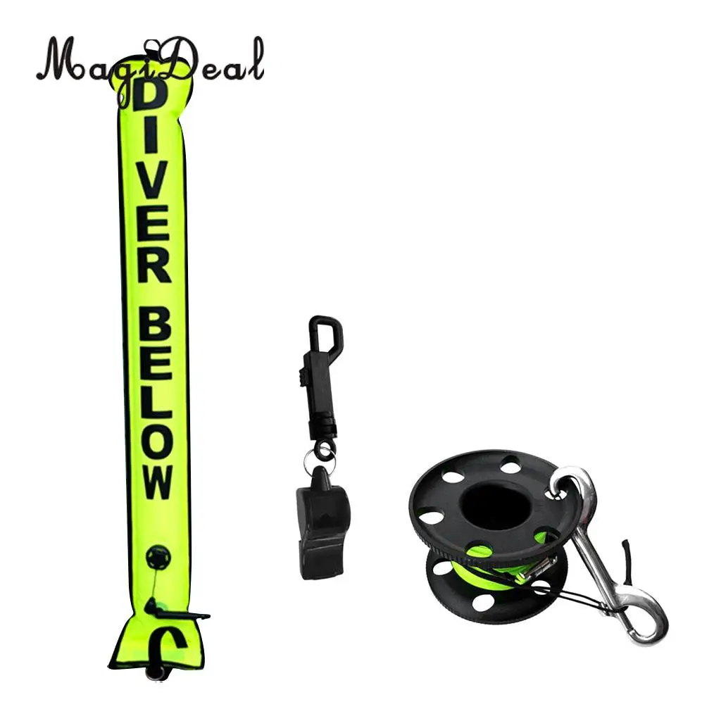MagiDeal Scuba Diving SMB Surface Marker Buoy + Reel + Whistle Safety