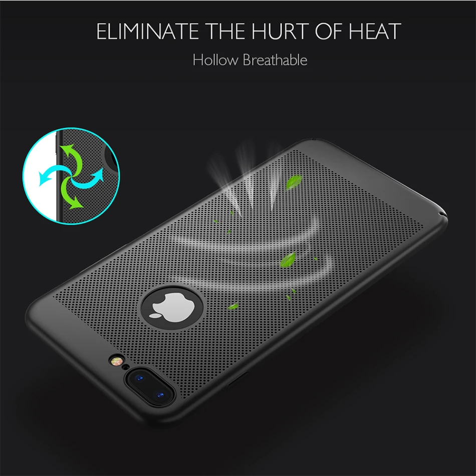 Ultra Slim Phone Case For iPhone 6 6s 7 8 Plus Hollow Heat Dissipation Cases Hard PC 5 5S SE Back Cover Coque X S MAX |