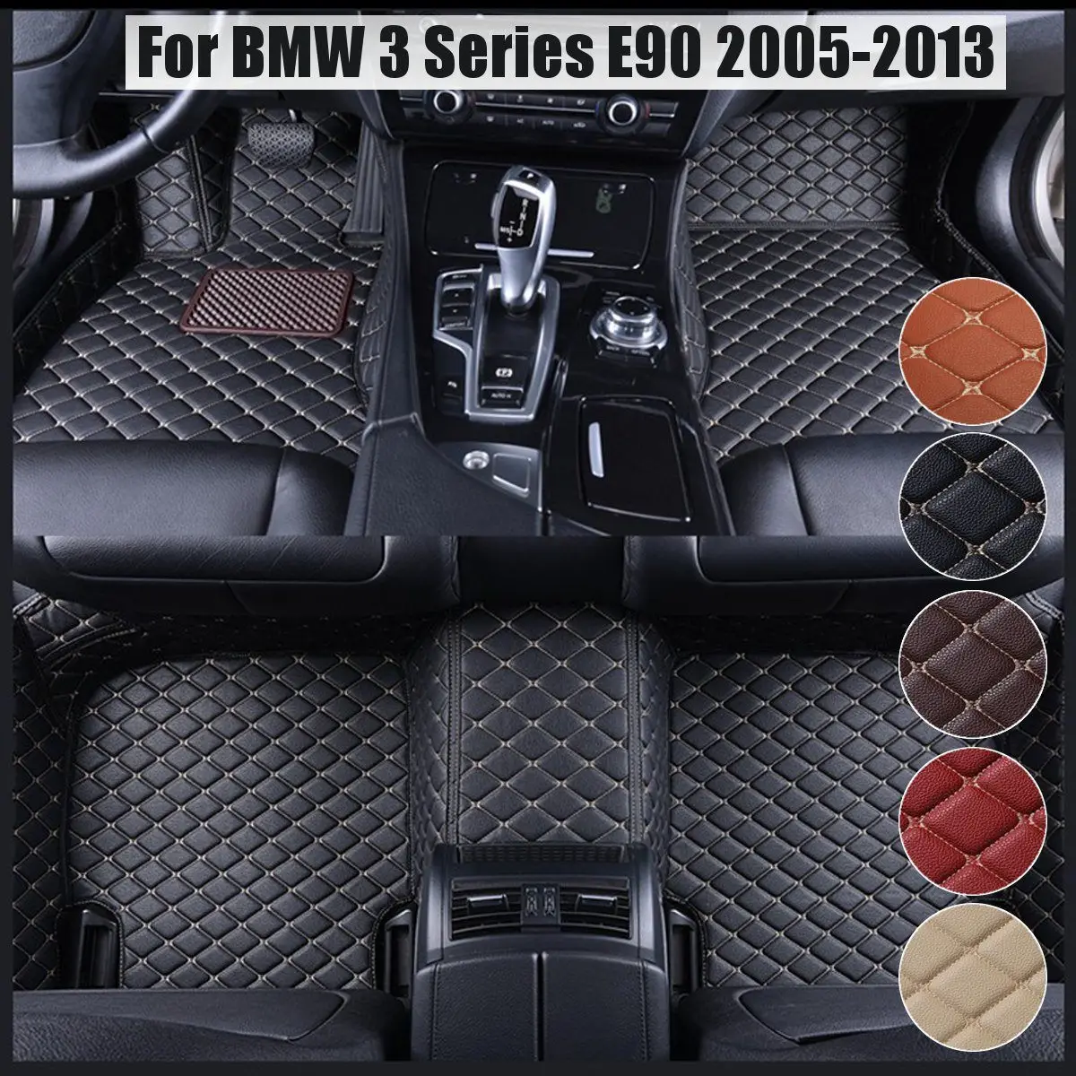 

Car Leather Front Rear Floor Mats Set Liner Waterproof 5 Seat Mat For BMW 3 Series E90 2005 2006 2007 2008 2009 2010 2011-2013