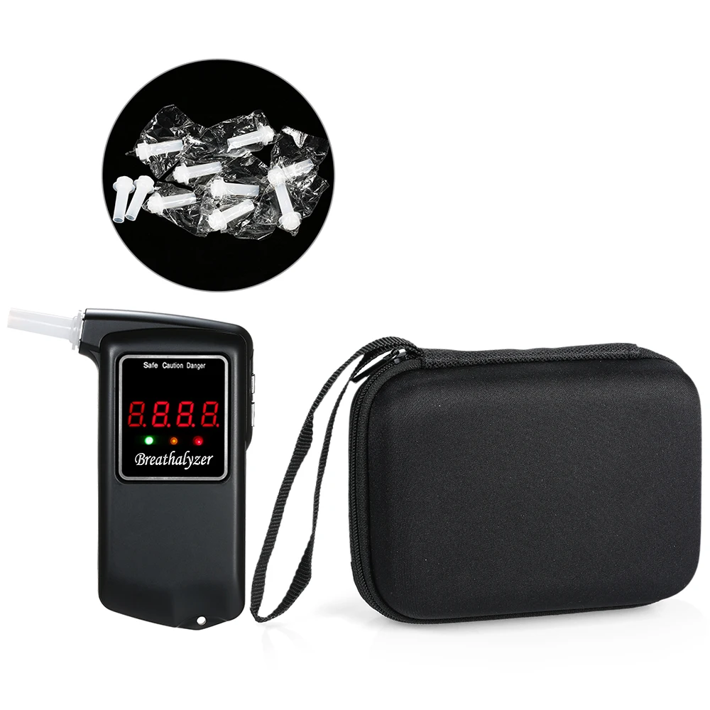 

AT-858F Digital Breath Alcohol Tester Portable Alcohol Meter Analyzer Detector with 10pcs Transparent Mouthpieces