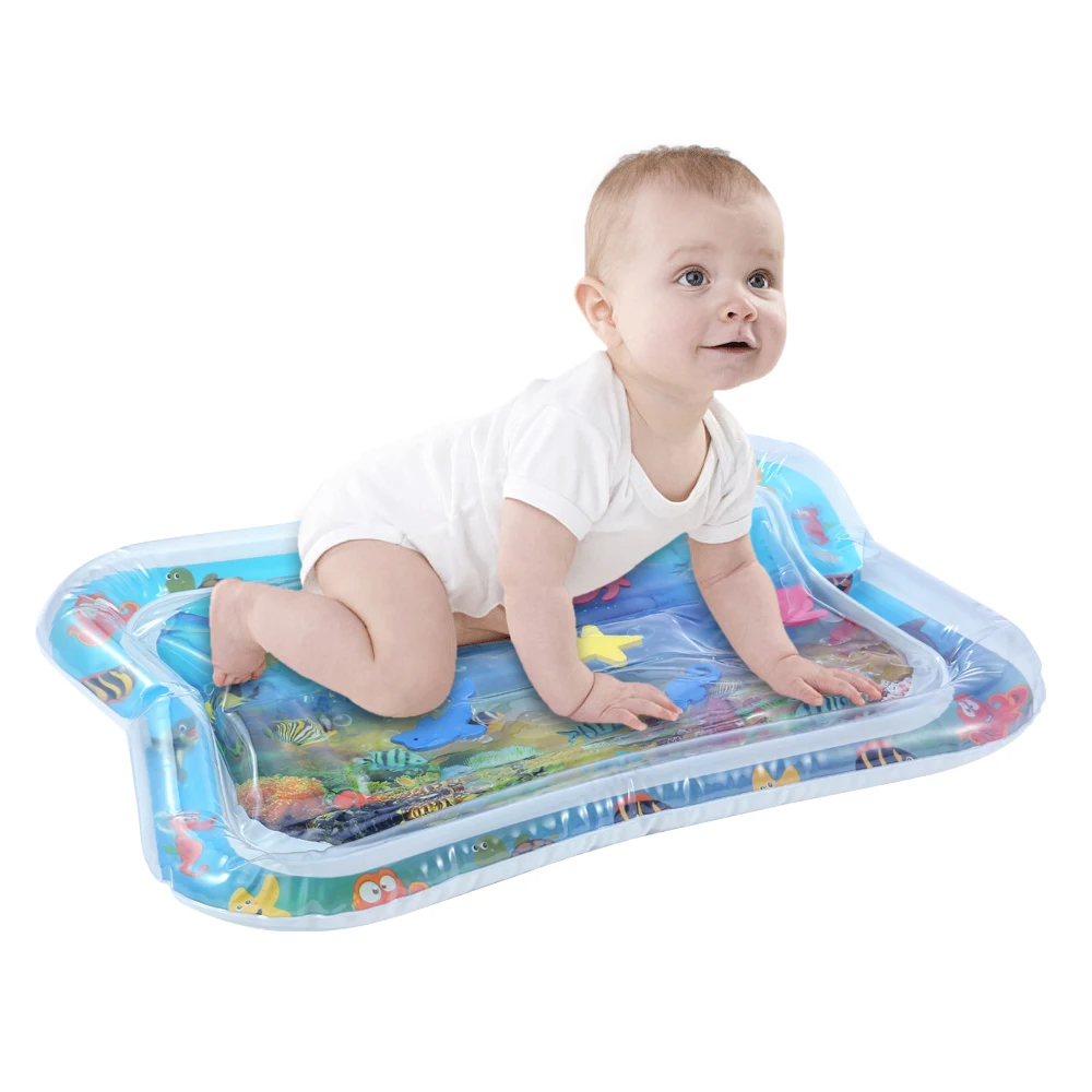 

Inflatable Baby Water Mat Help Infant Tummy Time Cognitive Abilities Playmat Toddler Fun Activity Play Center