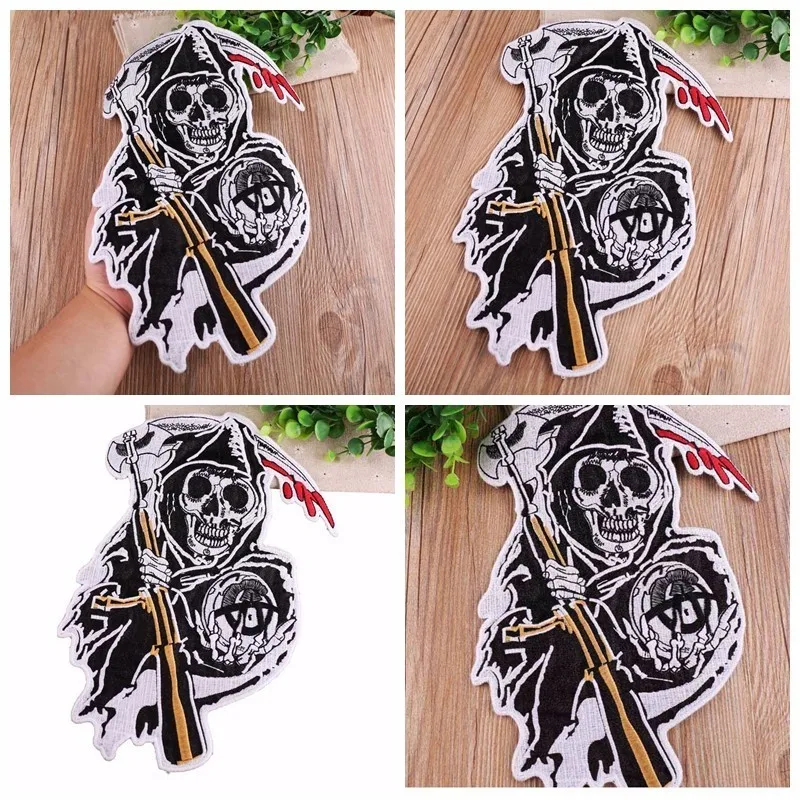 2019 New God of death Badge Sew-on Punk Embroidery Cloth Subsidize Ding Tie Cowboy Clothes Pants Decoration Repair Tuba Patch | Дом и сад