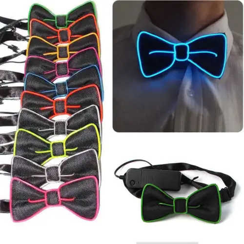Светящийся галстук-бабочка мужской светодиодный EL галстук на проволоке светящийся Неоновый мигающий светильник галстук-бабочка для клуба