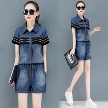 Новые поступления Горячие повседневные нагрудные с коротким рукавом джинсовые комбинезоны для женщин летние комбинезоны для женщин s комбинезон шорты