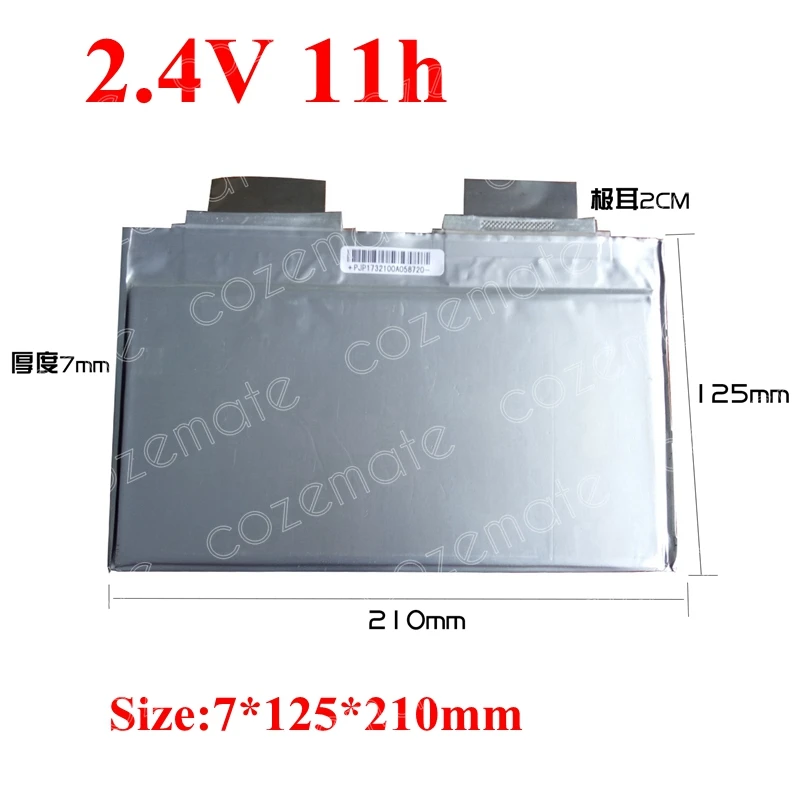 

1pcs LTO 2.4v 12Ah Lithium Titanate Battery Cell Lto Accu High 15C UP 10Ah for Diy Pack Power Tool Motor Pouch Super Long Life