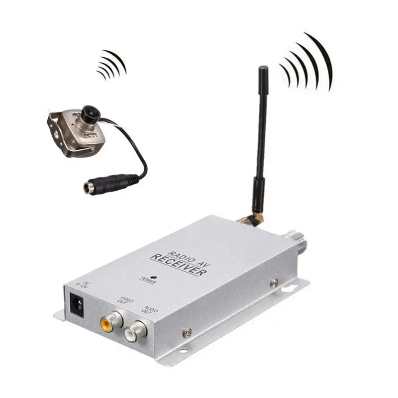 

1/3" CMOS 1.2G Wireless Camera 208C Surveillance Camera Radio AV Receiver With Power Supply Full Kit