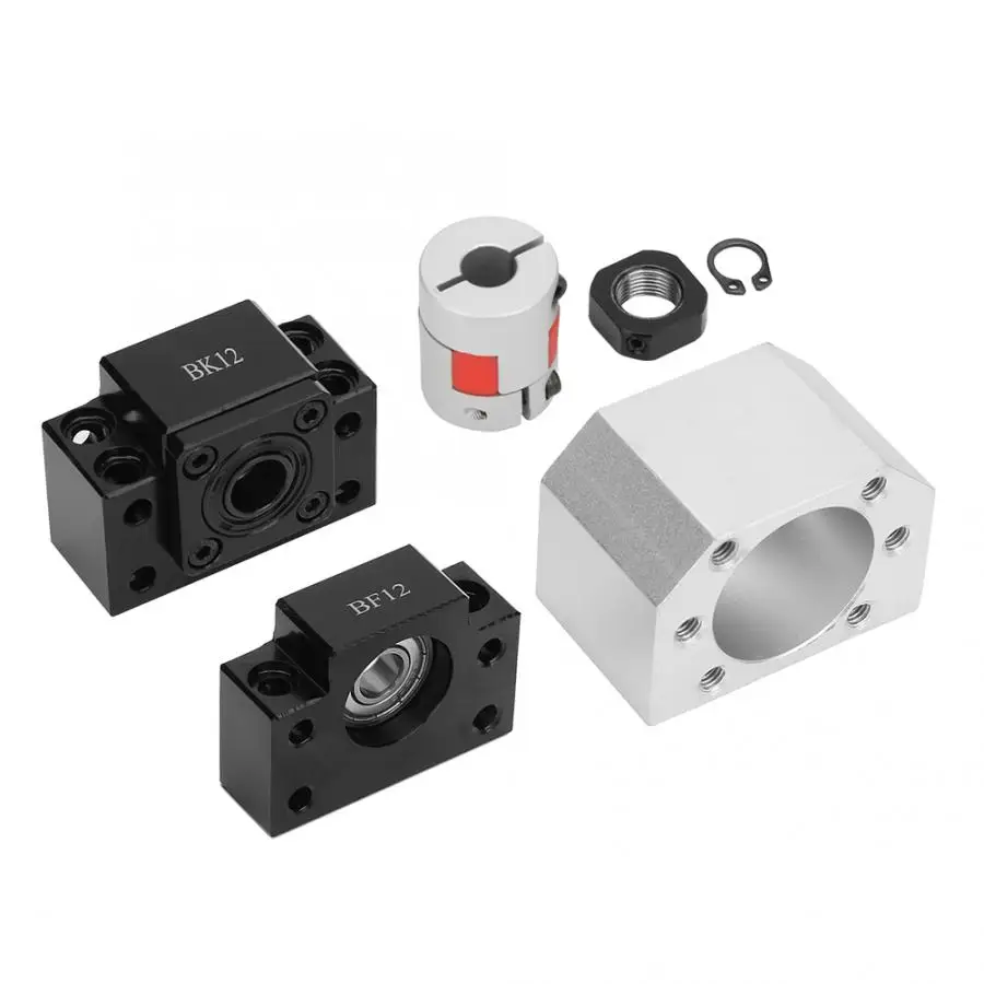 

couple 1pcs Ballscrew & 2pcs BF12 / BK12 Screw Nut & 1pcs Plum Coupling Shaft Kit coupler motor shaft