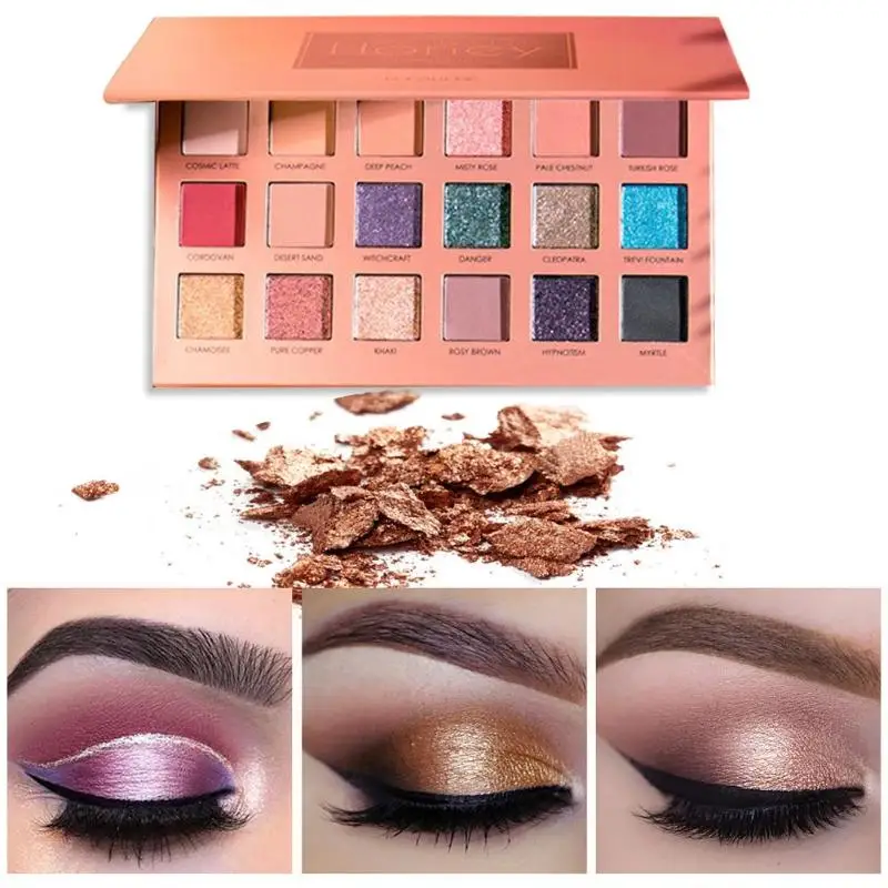 Kaufen Schönheit Neue 18 Farben Glitter Lidschatten Pigment Palette Wasserdicht Lidschatten Schimmer Mode Frauen Make Up Kosmetische Werkzeuge