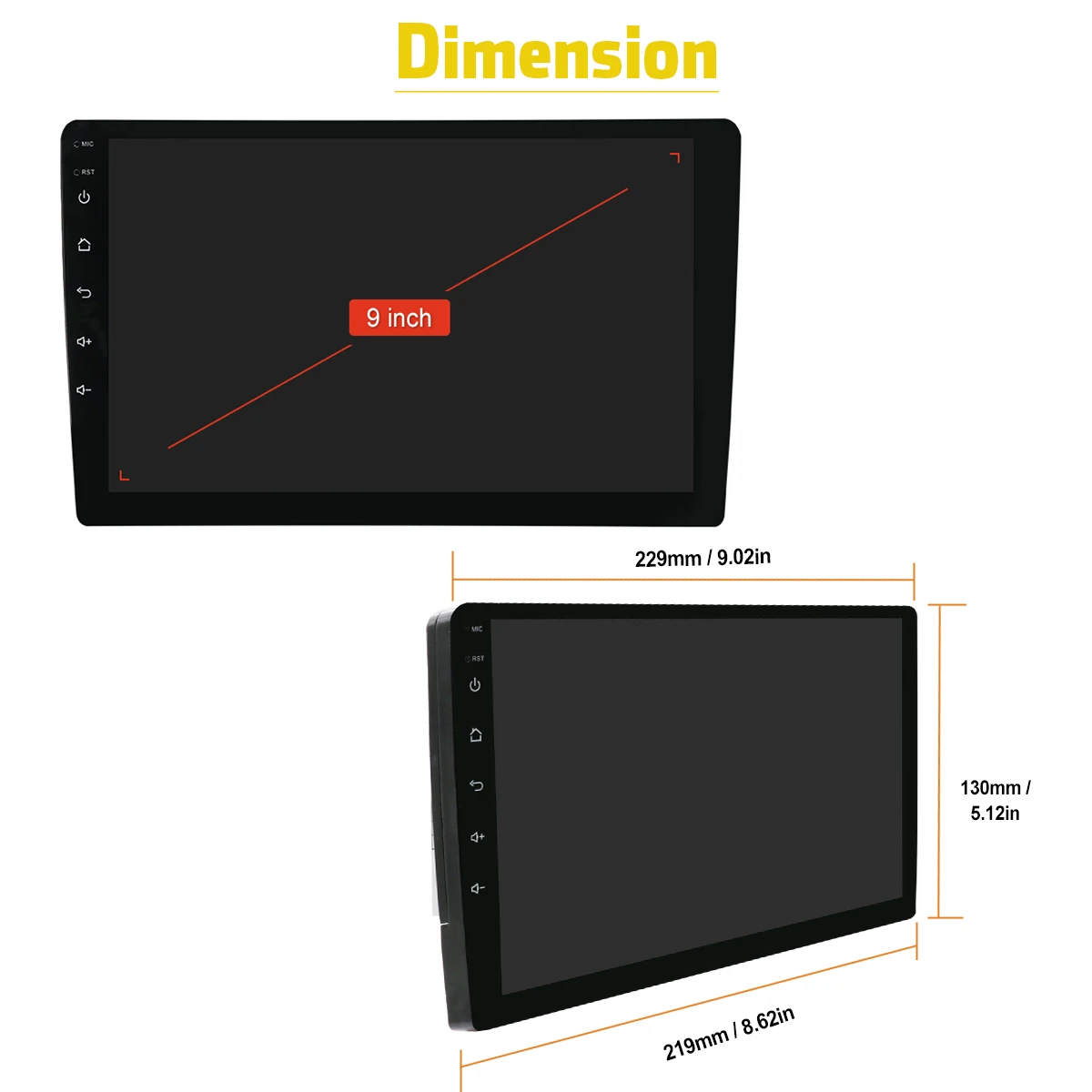 Cheap Universal 9 Inch 1 Din Car Stereo Radio Android 8.1 Quad-core MP5 Player GPS bluetooth DAB+ Wifi 4G 1