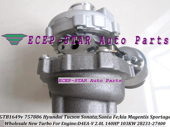 GTB1649V 757886-5003S 28231-27400 Turbocharger HYUNDAI Tucson Sonata 05- Santa Fe 07- KIA Magentis Sportage (3)
