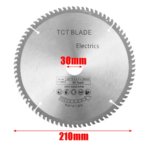 210*30 мм 80T TCT Циркулярный пильный диск отрезной диск из стали HSS с редукционными кольцами для Bosch Makita festool другая циркулярная пила